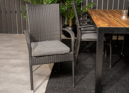 Venture Home Anna & Bois Matgrupp Utomhus Med 6st Matstolar Svart/Natur