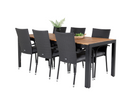 Venture Home Anna & Bois Matgrupp Utomhus Med 6st Matstolar Svart/Natur