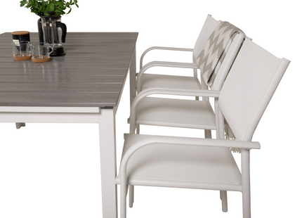 Venture Home Levels & Santorini Matgrupp Utomhus Med 6st Matstolar Vit