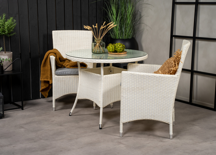 Venture Home Volta & Malin Matgrupp Utomhus Med 2st Matstolar Vit