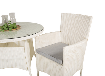 Venture Home Volta & Malin Matgrupp Utomhus Med 2st Matstolar Vit