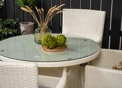 Venture Home Volta & Malin Matgrupp Utomhus Med 4st Matstolar Vit