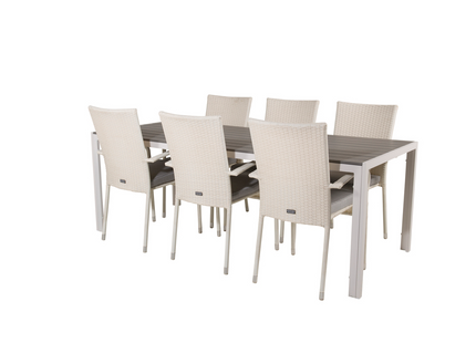 Venture Home Anna & Break Matgrupp Utomhus Med 6st Matstolar Vit