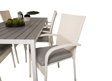 Venture Home Anna & Break Matgrupp Utomhus Med 6st Matstolar Vit