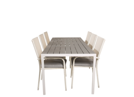 Venture Home Anna & Break Matgrupp Utomhus Med 6st Matstolar Vit