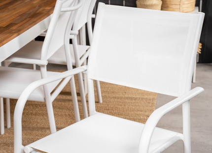 Venture Home Santorini & Bois Matgrupp Utomhus Med 6st Matstolar Vit