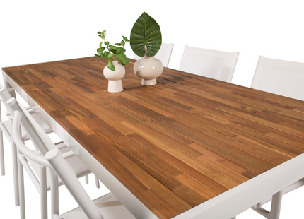 Venture Home Santorini & Bois Matgrupp Utomhus Med 6st Matstolar Vit