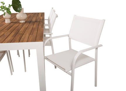 Venture Home Santorini & Bois Matgrupp Utomhus Med 6st Matstolar Vit