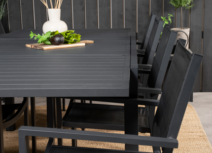 Venture Home Copacabana & Marbella Matgrupp Utomhus Med 8st Matstolar Svart