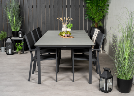 Venture Home Levels, Copacabana Matgrupp Utomhus Med 6st Matstolar Svart/Mörkgrå
