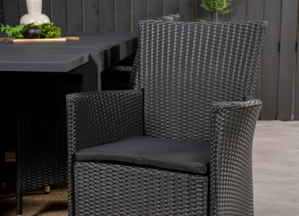 Venture Home Knick & Marbella Matgrupp Utomhus Med 8st Matstolar Svart