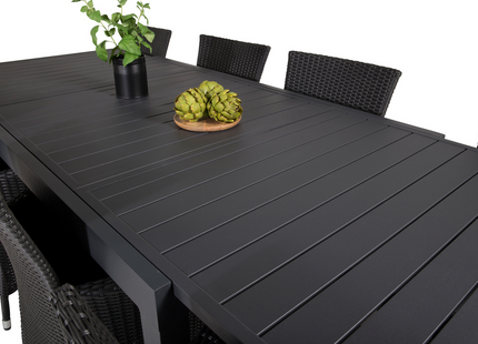 Venture Home Knick & Marbella Matgrupp Utomhus Med 8st Matstolar Svart