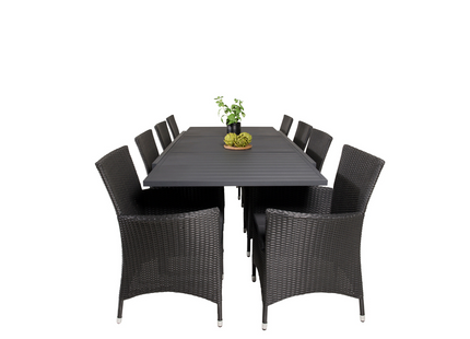 Venture Home Knick & Marbella Matgrupp Utomhus Med 8st Matstolar Svart