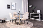 Venture Home Polar & Estelle Matstolar 2-pack Beige + Runda Matbord ⌀106 Mörkgrå