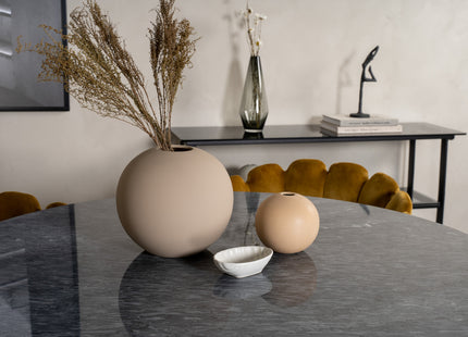 Furniture Fashion & Venture Home Limhamn & Estelle Matstolar Gul + Runda Matbord ⌀106 Mörkgrå