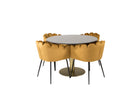 Furniture Fashion & Venture Home Limhamn & Estelle Matstolar Gul + Runda Matbord ⌀106 Mörkgrå