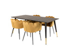 Furniture Fashion & Venture Home Limhamn & Dipp Matstolar Gul + Rektangulära Matbord 180 x 90 Svart