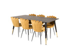 Furniture Fashion & Venture Home Limhamn & Dipp Matstolar 2-pack Gul + Rektangulära Matbord 180 x 90 Svart
