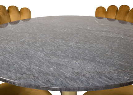 Furniture Fashion & Venture Home Limhamn & Estelle Matstolar 2-pack Gul + Runda Matbord ⌀106 Mörkgrå