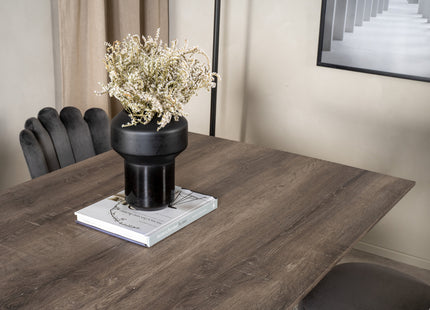 Furniture Fashion & Venture Home Limhamn & Marina Matstolar 2-pack Grå + Rektangulära Matbord 180 x 90 Nature