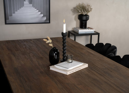 Furniture Fashion & Venture Home Limhamn & Padang Matstolar Svart + Rektangulära Matbord 250 x 100 Nature