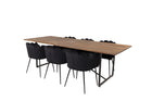 Furniture Fashion & Venture Home Limhamn & Padang Matstolar Svart + Rektangulära Matbord 250 x 100 Nature
