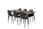 Venture Home Dipp & Polar Rektangulära Matbord 180 x 90 Svart + Matstolar 2-pack Svart