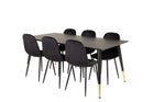 Venture Home Dipp & Polar Rektangulära Matbord 180 x 90 Svart + Matstolar 2-pack Svart