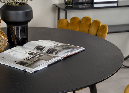 Furniture Fashion & Venture Home Limhamn & Dipp Matstolar 2-pack Gul + Runda Matbord ⌀115 Svart
