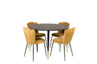 Furniture Fashion & Venture Home Limhamn & Dipp Matstolar 2-pack Gul + Runda Matbord ⌀115 Svart