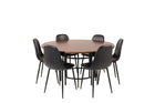 Furniture Fashion & Venture Home Copenhagen & Polar Runda Matbord ⌀140 Brun + Matstolar 2-pack Svart