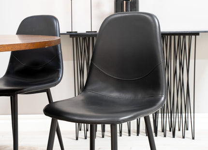 Furniture Fashion & Venture Home Copenhagen & Polar Runda Matbord ⌀140 Brun + Matstolar 2-pack Svart