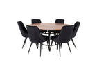 Furniture Fashion & Venture Home Copenhagen & Velvet Deluxe Runda Matbord ⌀140 Brun + Matstolar 2-pack Svart