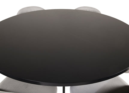 Furniture Fashion & Venture Home Copenhagen & Velvet Runda Matbord ⌀140 Svart + Matstolar 2-pack Ljusgrå