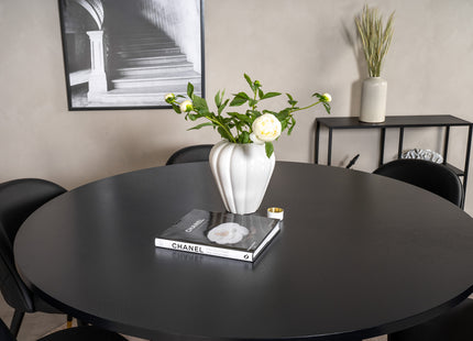 Furniture Fashion & Venture Home Copenhagen & Velvet Runda Matbord ⌀140 Svart + Matstolar 2-pack Svart