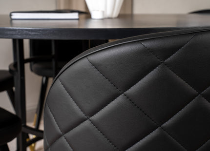 Furniture Fashion & Venture Home Copenhagen & Velvet Runda Matbord ⌀140 Svart + Matstolar 2-pack Svart