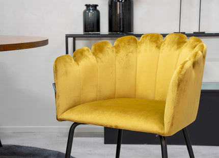 Furniture Fashion Limhamn & Copenhagen Matstolar Gul + Runda Matbord ⌀140 Brun