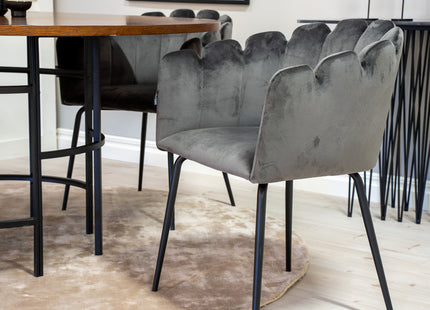 Furniture Fashion Limhamn & Copenhagen Matstolar Grå + Runda Matbord ⌀140 Brun
