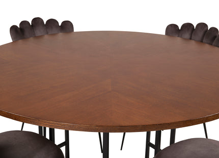 Furniture Fashion Limhamn & Copenhagen Matstolar 2-pack Grå + Runda Matbord ⌀140 Brun