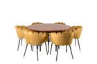 Furniture Fashion Limhamn & Copenhagen Matstolar Gul + Runda Matbord ⌀140 Brun