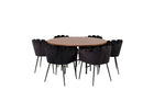 Furniture Fashion Limhamn & Copenhagen Matstolar Svart + Runda Matbord ⌀140 Brun