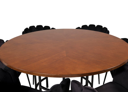 Furniture Fashion Limhamn & Copenhagen Matstolar Svart + Runda Matbord ⌀140 Brun
