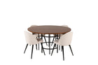 Furniture Fashion & Venture Home Copenhagen & Velvet Runda Matbord ⌀140 Brun + Matstolar 2-pack Grädde
