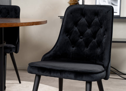 Furniture Fashion & Venture Home Copenhagen & Velvet Deluxe Runda Matbord ⌀140 Brun + Matstolar 2-pack Svart