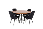 Furniture Fashion & Venture Home Copenhagen & Velvet Deluxe Runda Matbord ⌀140 Brun + Matstolar 2-pack Svart