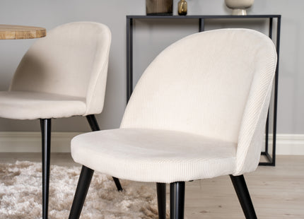 Venture Home Cirebon & Velvet Matbord ⌀100 ⌀100 + Matstolar 2-pack Grädde