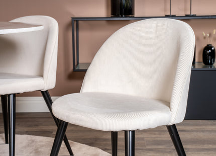 Venture Home Estelle & Velvet Runda Matbord ⌀106 Vit + Matstolar 2-pack Grädde