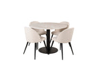 Venture Home Estelle & Velvet Runda Matbord ⌀106 Vit + Matstolar 2-pack Grädde