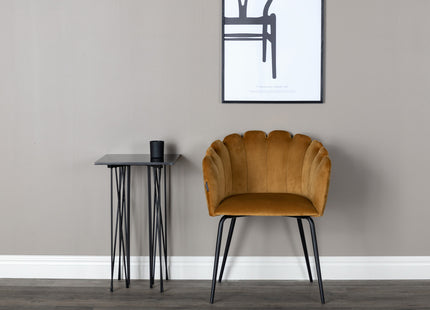 Furniture Fashion Limhamn & Copenhagen Matstolar Gul + Runda Matbord ⌀140 Svart