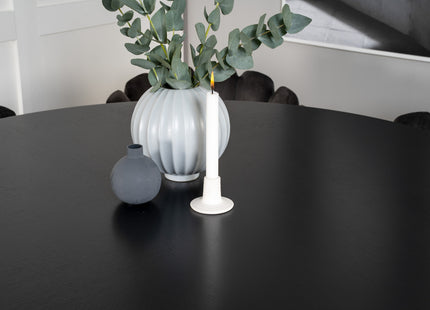 Furniture Fashion Limhamn & Copenhagen Matstolar Grå + Runda Matbord ⌀140 Svart